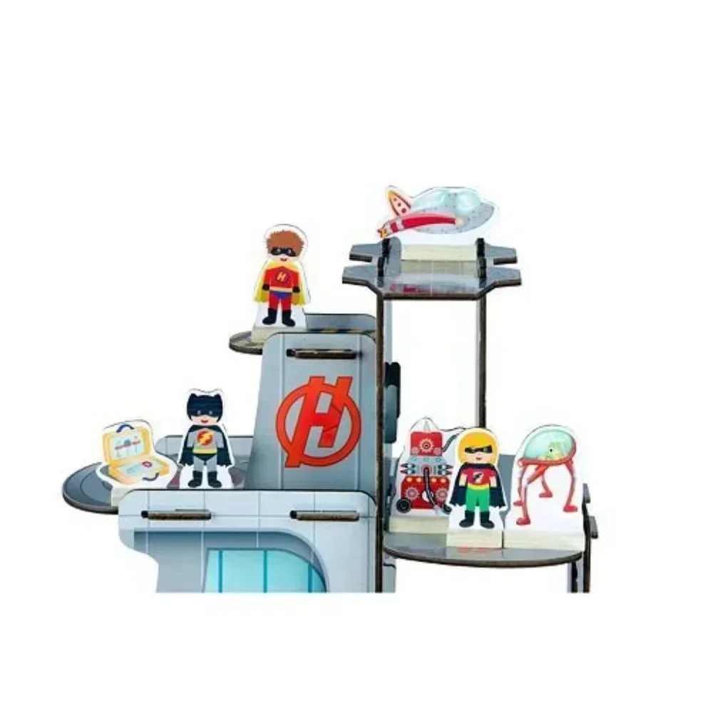 NEW Super Hero 3 Deck Center Table Top Pretend Playset